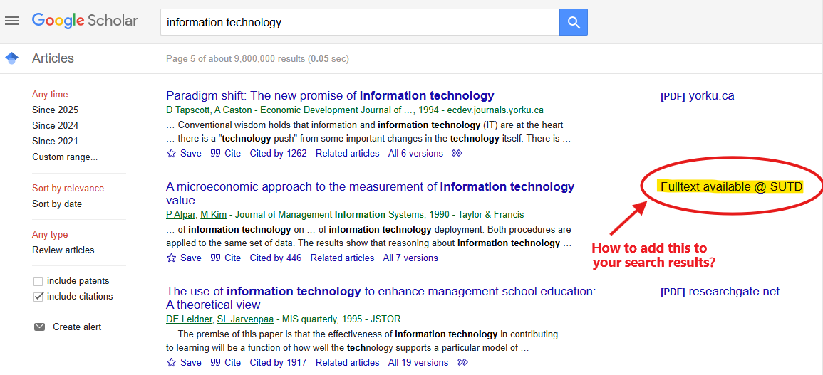Google Scholar Result