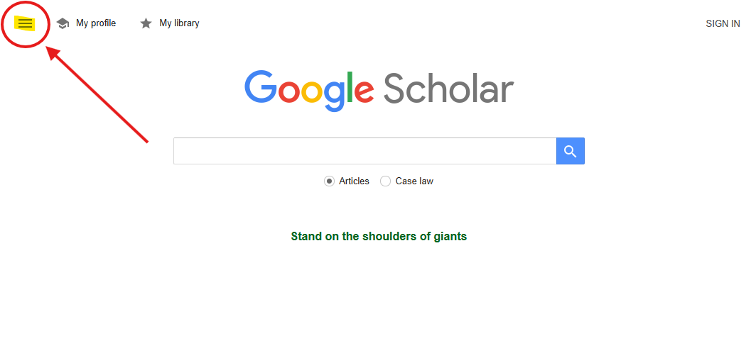 Google Scholar Setting 1