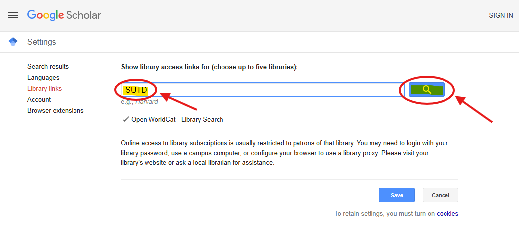 Google Scholar Settings 4